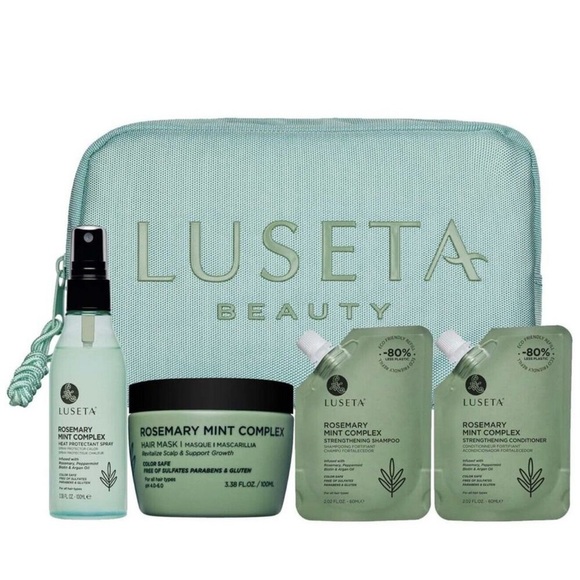 Luseta Rosemary Mint Complex Strengthening Hair Care Set + Cosmetic Bag – NEW - Picture 2 of 4